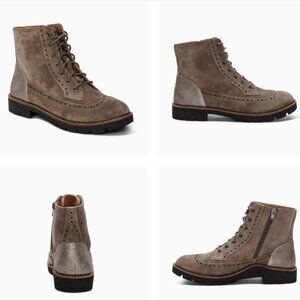 NEW AETREX women's margot suede lace-up boot in taupe NWT